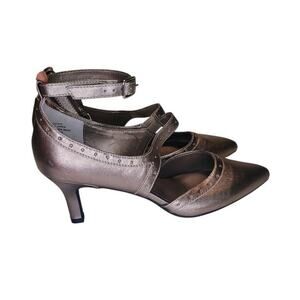 Array Silver 3” pump with stud detail, High ankle strap Women’s size 8.5m